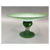 MCM Zodax Frosted Green Glass Display Bowl