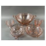 Vtg Duncan & Miller Pink Manhattan Bowls & More