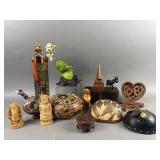 Peruvian Hand Carved Painted Gourds & More