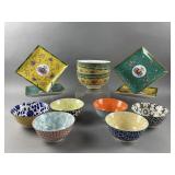 Vtg World Market Bowls, Plates & More