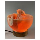 Hand-carved Himalayan Salt Fire Bowl Lamp