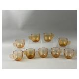New Martinsville Glass Radiance Amber Punch Cups
