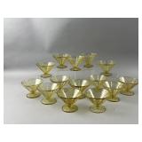 Federal Glass Amber-yellow Dessert Sherbet Cups