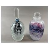 Signed Hand Blown Studio Art Glass Perfume Bottles