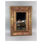 Peruvian Reverse Painted Glass Wall Mirror