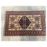 Vintage Hand Knotted Kazak Style Wool Area Rug
