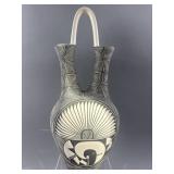 Signed Acoma Black/White Wedding Vase 1985 Eyon
