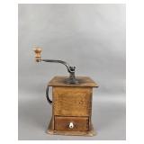 Antique Wood Box Coffee Grinder