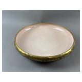 Vintage Pink & Gold Trim Belleek Porcelain Bowl