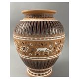 Vtg Handmade Bonis Pottery Vase