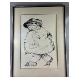 ï¿½69 A. Angulaï¿½ï¿½s Caracature Charcoal Etching