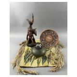 Vtg Bonis Handmade Pottery Plate & More