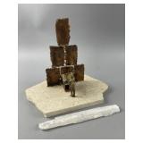 MCM Brutalist-style Tabletop Sculpture & More