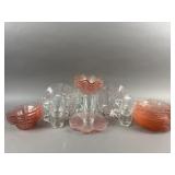 Vtg Cherry Blossom Depression Glass & More