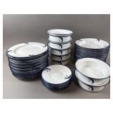 Vtg Dansk Flora Bayberry Blue Porcelain China Set