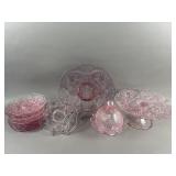 Inverted Thistle Light Pink Pressed Glass