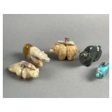 NA Zuni Turquoise Bear Carving Figure & More