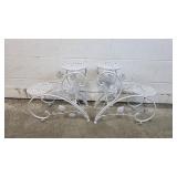 White Scroll-and-Vine Plant Stands