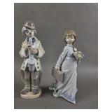 Lladro Sad Sax Clown, and School Days Figurines