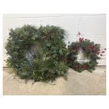 2 Vtg Christmas Wreaths