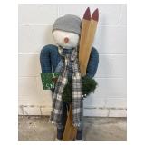 Vtg 3ft Decorative Snowman W/Vtg Osh Kosh Overalls