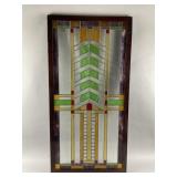 Vintage Frank Lloyd Style  Stained Glass Panel