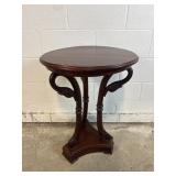 Vtg Reproduction Mahogany Swan Neck Side Table