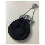 Italy 800 Solid Silver Chatelaine Dance Ring Purse