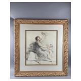Framed Artwork"Lady and Cherub" by Bartolozzi