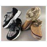 Avon Cushion Sneakers & Brown Faux Fur Slippers