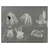 Vintage Clear Spun Glass Christmas Ornaments