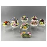 Vtg Hand-painted Fine Bone China Floral Posies