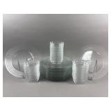 Vtg Clear Ribbed Glassware