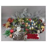 Christmas Ornaments, Ribbon, Bows, Tinsel &More