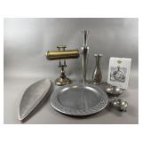 Crystal Ambassador Clock, Pewter Vases & More