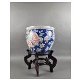 Vintage Chinese Porcelain Koi Pot  Planter