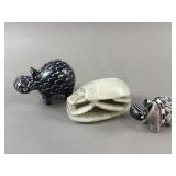 Vtg Soapstone Hippo Figurines & More