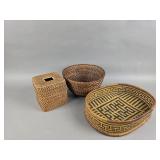 Native American Woven Baskets and Tissue Cover