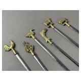 MCM Six Copper Source Brass Animal Skewers