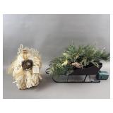 Light Up Christmas Sleigh & Angel Tree Topper