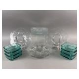 Vtg Clear Flower Shaped Plates & More