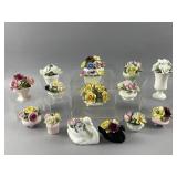 Vtg Hand-painted Fine Bone China Floral Posies