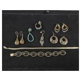 Sterling Silver Braclets and Earrings