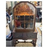 Antique Lighted Wooden China Cabinet/Hutch