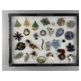 Egyptian Revival, Rhinestone & More Vtg Brooch