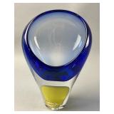 Signed Unique Crystal Hand-blown Art Glass Vase