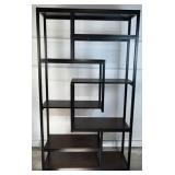Industrial Asymmetric Etagere Bookshelf "like new"