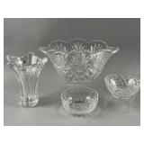 Vtg Cofrac Art Verrier Clear Crystal Vase & More
