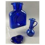 Tiffany & Co., Blenko & Empoli Colbalt Glass Items