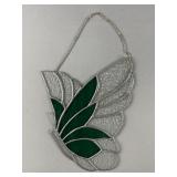 Vtg Stained-Glass Butterfly Suncatcher